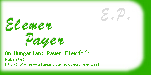 elemer payer business card